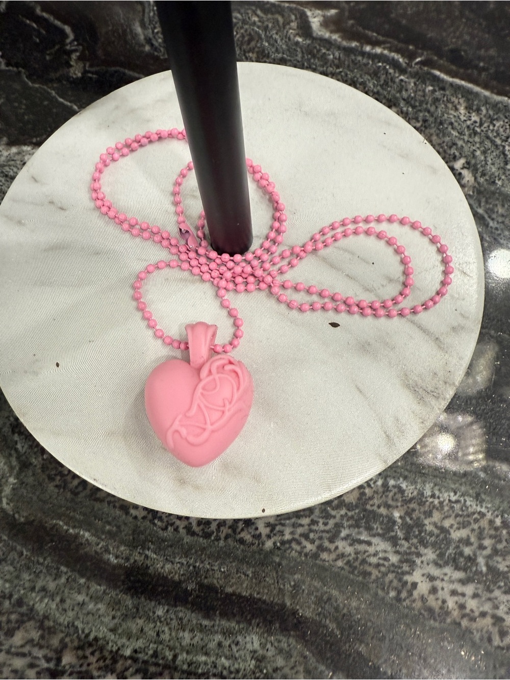 Pink Heart Pendant Necklace